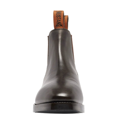 MUSTANG SIGNATURE MENS PULL UP LEATHER BOOT BROWN