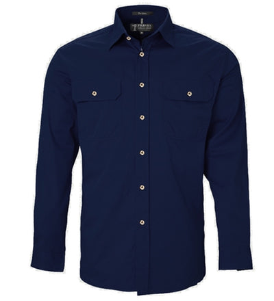 RITEMATE Mens Pilbara Open Front L/S Shirt