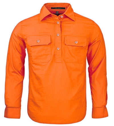 RITEMATE Kids Pilbara Closed Front L/S Shirt
