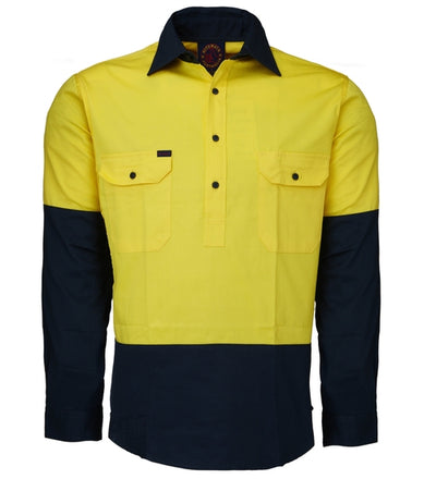 RITEMATE Closed Front L/S 2 Tone Shirt