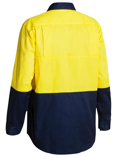 BISLEY MENS TWO TONE HI VIS COOL LIGHTWEIGHT DRILL SHIRT