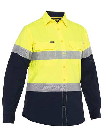 BISLEY WOMEN'S X AIRFLOW™ HI VIS TAPED STRETCH RIPSTOP SHIRT