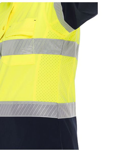 BISLEY WOMEN'S X AIRFLOW™ HI VIS TAPED STRETCH RIPSTOP SHIRT