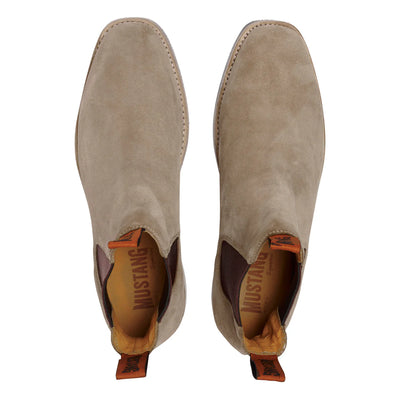 MUSTANG SIGNATURE MENS PULL UP LEATHER BOOT TAUPE