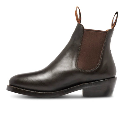 MUSTANG SIGNATURE WOMENS PULL UP LEATHER BOOTS BROWN