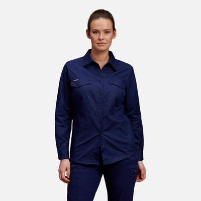 KING GEE WOMEN'S WORKCOOL 2 LONG SLEEVE RIPSTOP WORK SHIRT