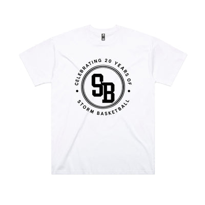 Strathalbyn Storm Basketball Anniversary Tee WHITE (OVERSIZED fit)