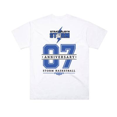 Strathalbyn Storm Basketball Anniversary Tee WHITE (OVERSIZED fit)