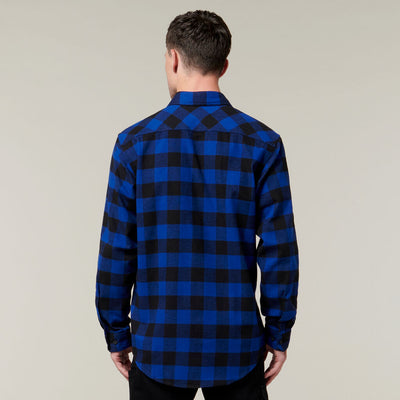 HARD YAKKA LONG SLEEVE CHECK FLANNEL COTTON WORK SHIRT