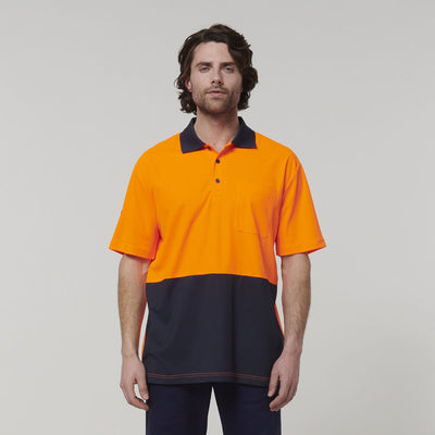 HARD YAKKA MENS SHORT SLEEVE HI VIS POLO