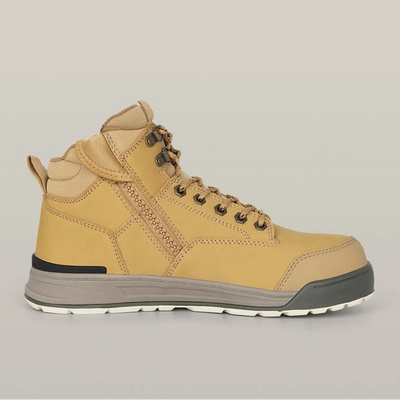 Hard Yakka Lace Up & Side Zip Steel Toe Safety Boot (Wheat)