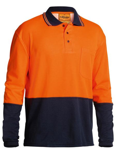 BISLEY TWO TONE HI VIS LONG SLEEVE POLO