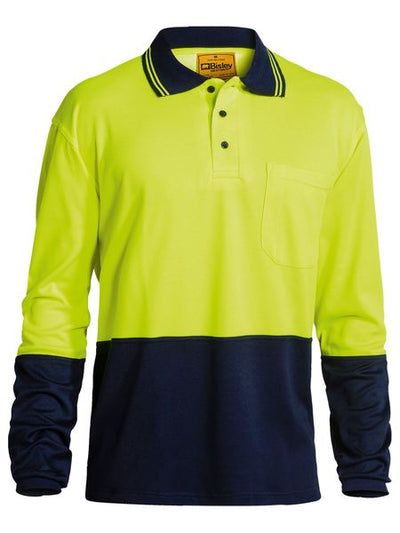 BISLEY TWO TONE HI VIS LONG SLEEVE POLO