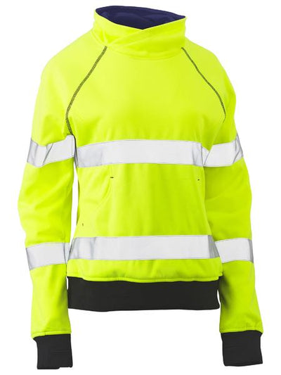 BISLEY WOMENS TAPED HI VIS FLEECE JUMPER