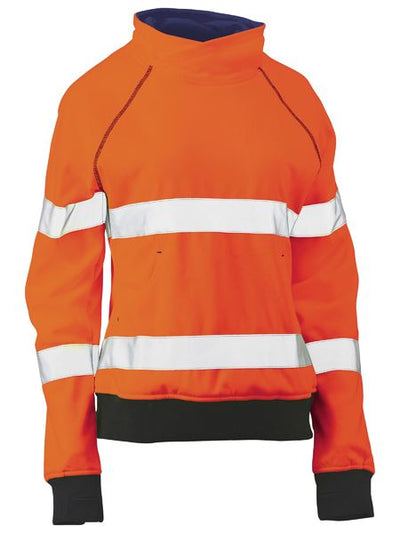 BISLEY WOMENS TAPED HI VIS FLEECE JUMPER