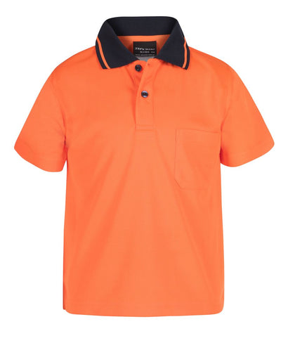 JB'S HI VIS NON CUFF TRADITIONAL POLO KIDS