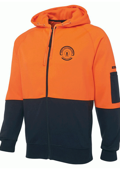 GSL SURVEY ORANGE/NAVY FULL ZIP HOODED JACKET (EMBROIDERED)