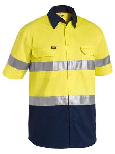 BISLEY 2 TONE HI-VIS LIGHTWEIGHT TAPED SHORT SLEEVE SHIRT