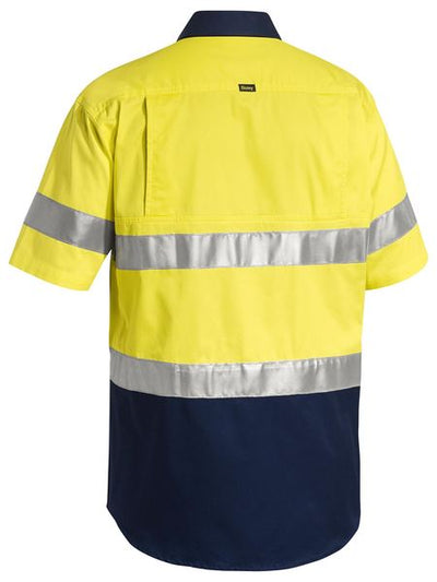 BISLEY 2 TONE HI-VIS LIGHTWEIGHT TAPED SHORT SLEEVE SHIRT