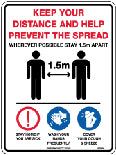 Social Distancing Poly Safety Signage