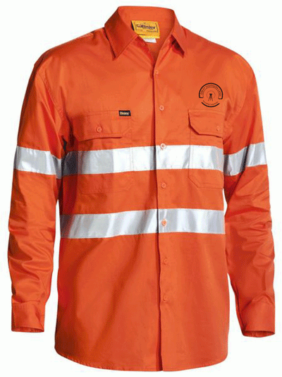 GSL SURVEY ORANGE BISLEY COOL LITE WEIGHT SHIRT TAPED (EMBROIDERED)