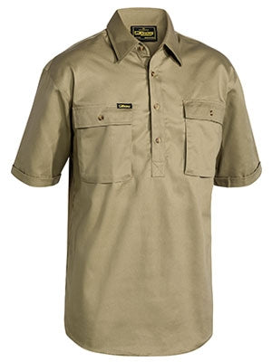 BISLEY CLOSED FRONT COTTON DRILL S/S SHIRT
