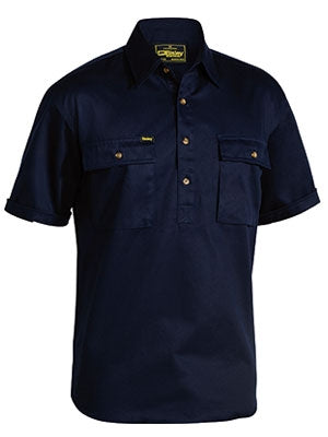 BISLEY CLOSED FRONT COTTON DRILL S/S SHIRT