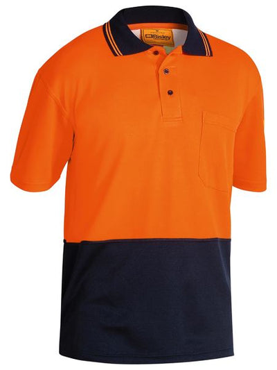 BISLEY TAPED 2 TONE HI VIS POLO SHIRT - SHORT SLEEVE