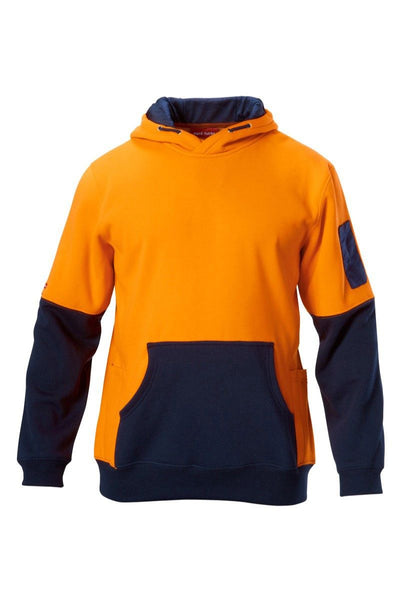 HARD YAKKA FOUNDATIONS HI-VISIBILITY TWO TONE BRUSHED FLEECE HOODIE