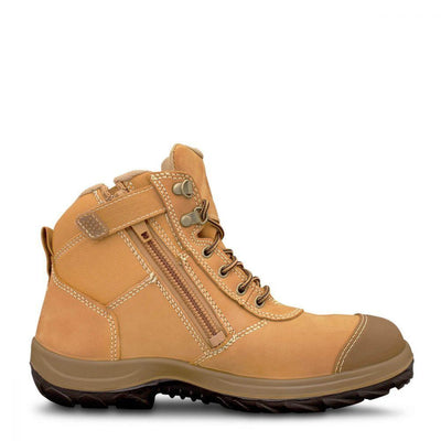 OLIVER Wheat Zip Sided Ankle Boot (Steel Toe)