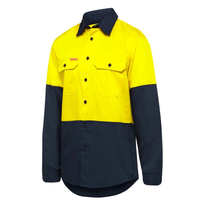Hard Yakka High-vis Vented Shirt Yellow