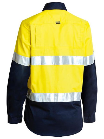 BISLEY WOMEN'S TAPED HI VIS COOL LIGHTWEIGHT DRILL SHIRT