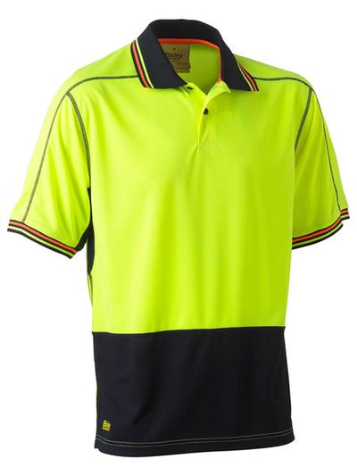 BISLEY 2 TONE H-VIS POLYESTER MESH POLO SHORT SLEEVE